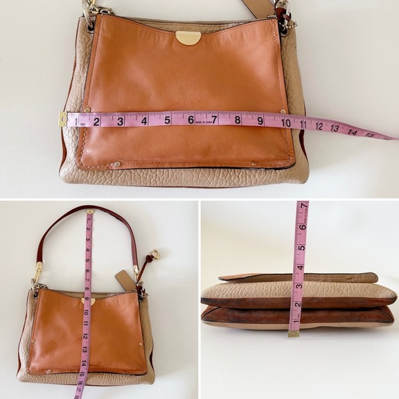 Coach Dreamer Bag Leather Shoulder Suede Casual Chic Colorblock Elegant Tan - Picture 15 of 16